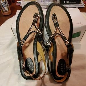 B.O.C  Born black t strap braided sandals